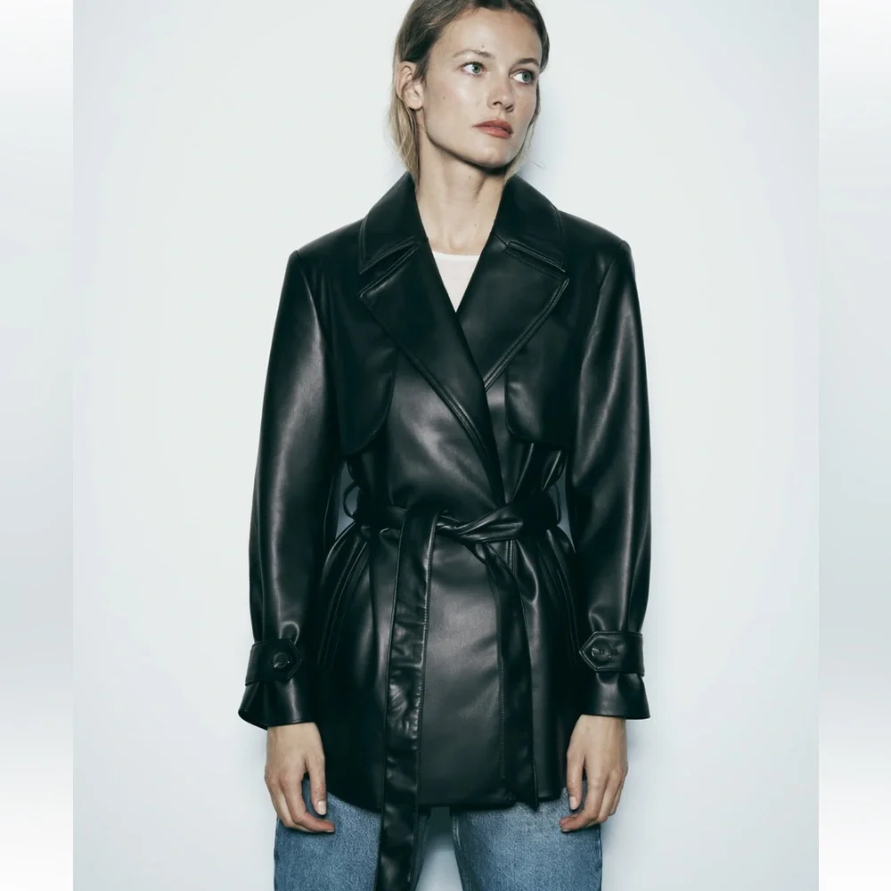 Zara faux leather short jacket